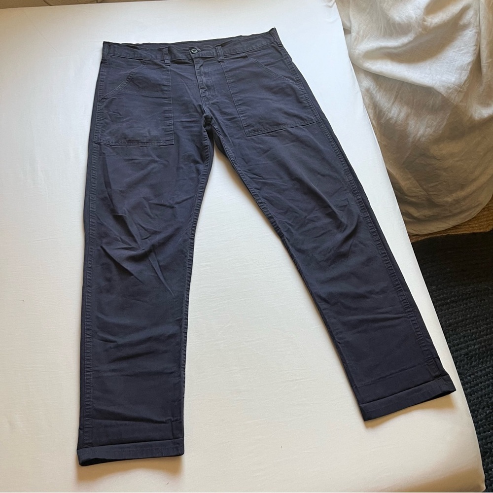 STAN RAY indigo blue straight wide leg chore utility pants‎